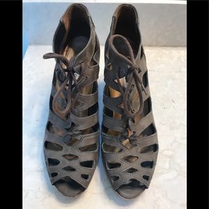 Paul Green Jansen Nubuck Lace Up Heel Sandals